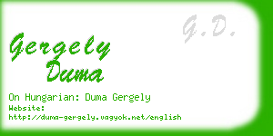 gergely duma business card